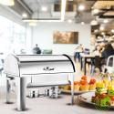 SOGA 4X 9L Stainless Steel Full Size Roll Top Chafing Dish Food Warmer