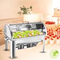 SOGA 4X 9L Stainless Steel Full Size Roll Top Chafing Dish Food Warmer