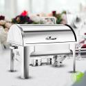 SOGA 4X 4.5L Dual Tray Stainless Steel Roll Top Chafing Dish Food Warm