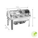 SOGA 4X 3L Triple Tray Stainless Steel Roll Top Chafing Dish Food Warm