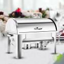 SOGA 4X 3L Triple Tray Stainless Steel Roll Top Chafing Dish Food Warm